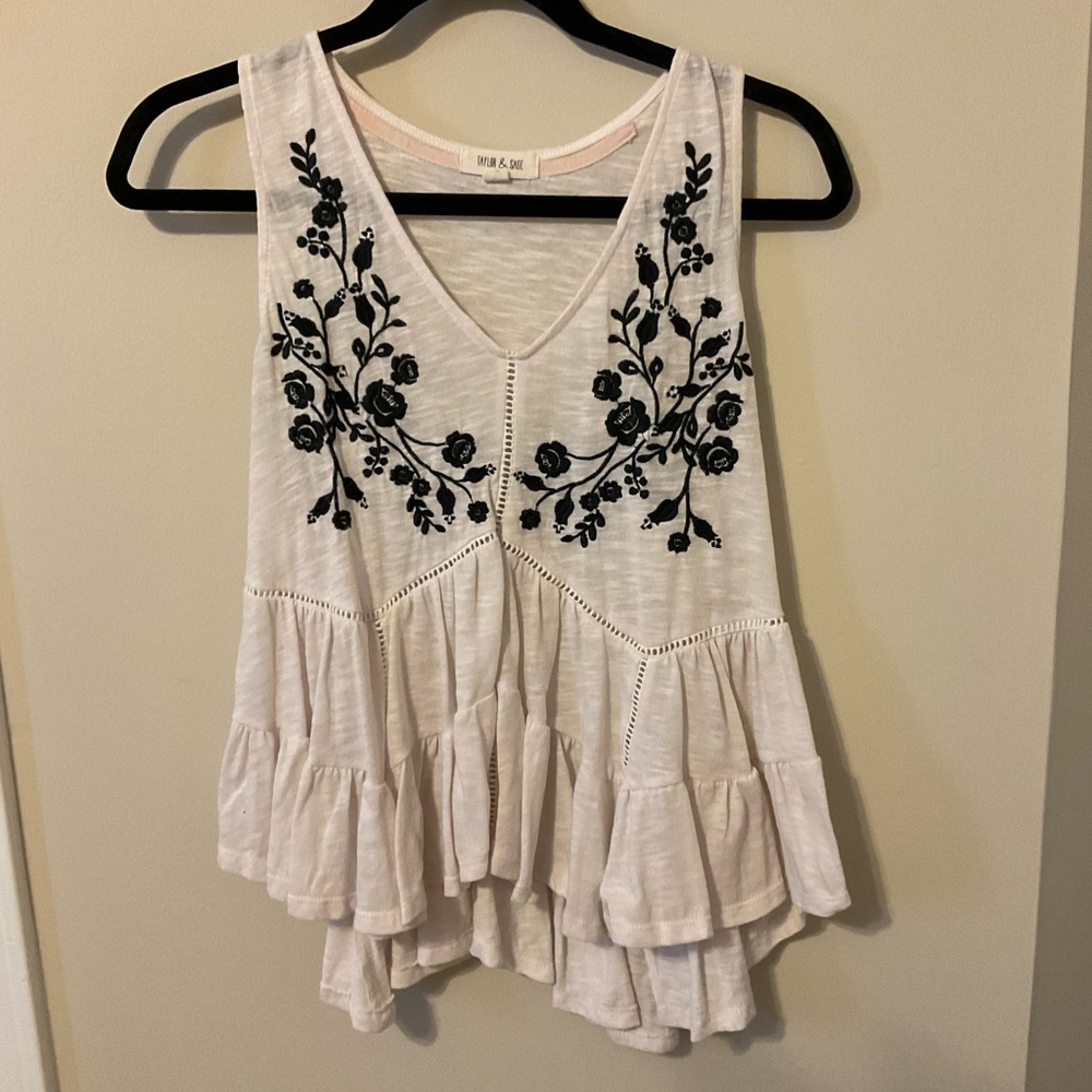 Lizard Thicket white flowy tank